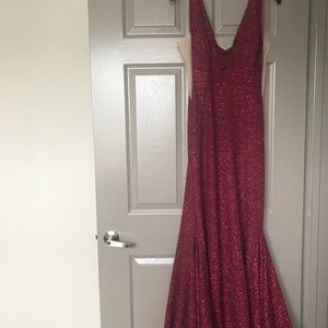 Sparkly Burgundy Prom Dress